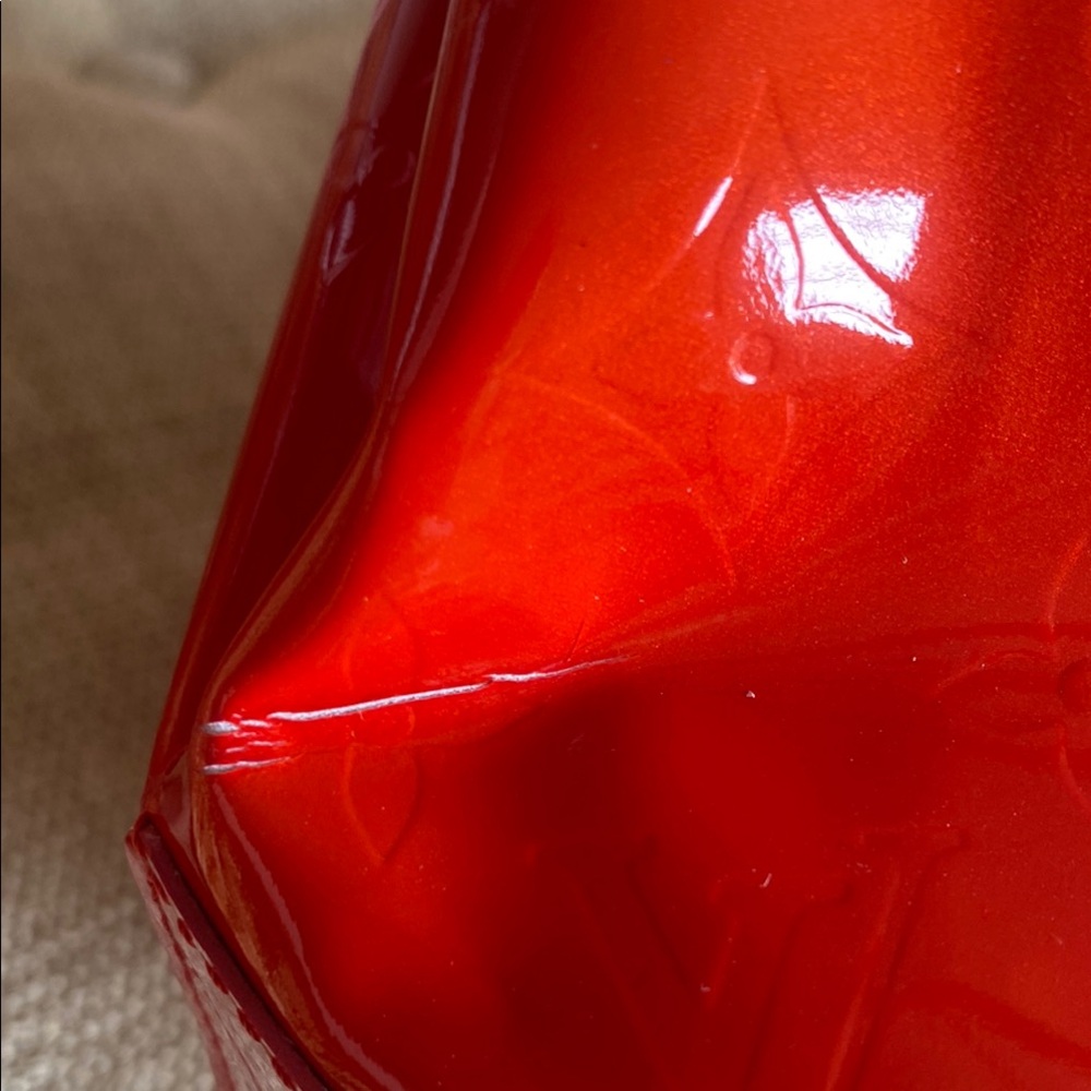 Louis Vuitton Red and Brown Patent Leather Tote - Picture 12 of 15